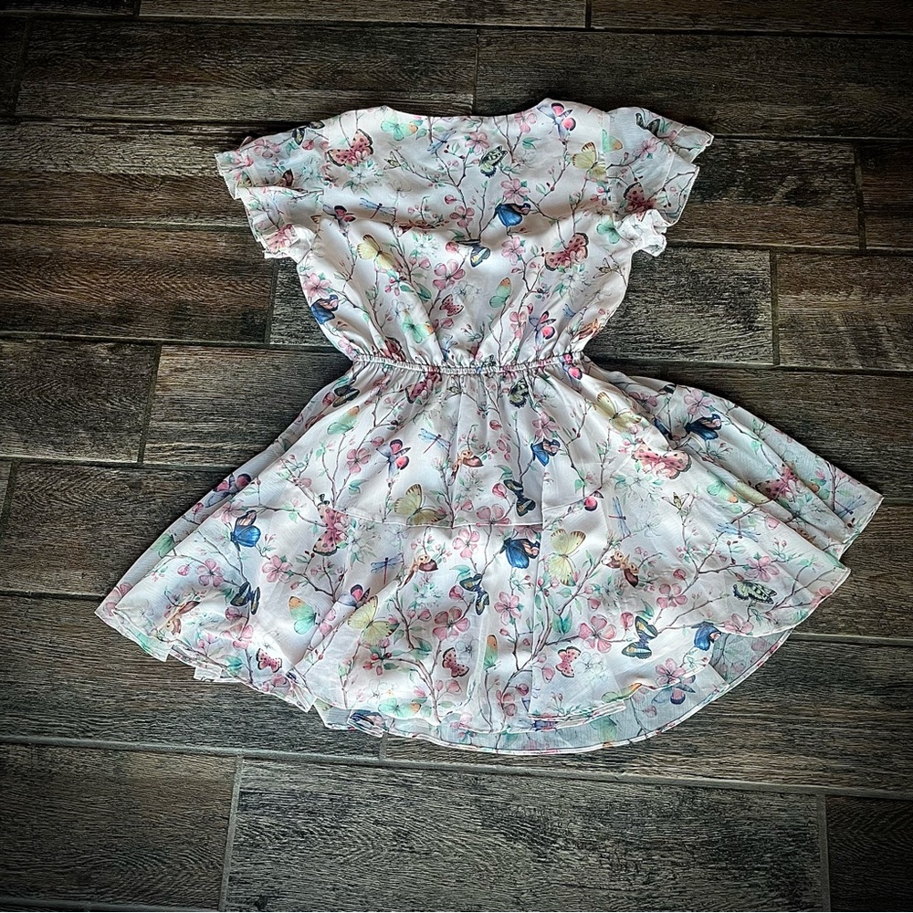 Steve Madden dress Butterflies and Dragonflies on a pale pink background S - Picture 2 of 9